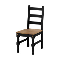 Manhattan Comfort CS10107 Jay 2- Piece Solid Wood Dining Chair in Black Wash